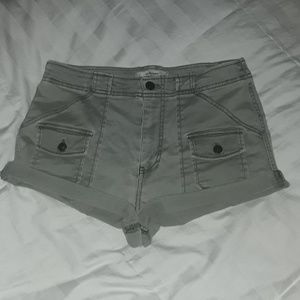 Distressed cargo shorts